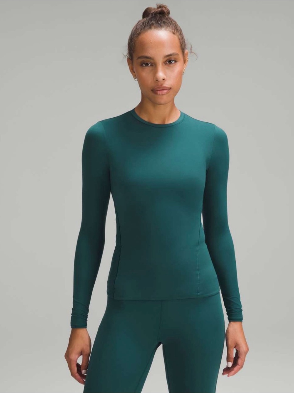 Lululemon Wundermost Ultra-Soft Nulu Crewneck Long Sleeve Storm Teal Size L